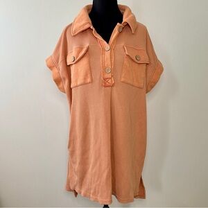 Oddi Peach Button-Up‎ Top